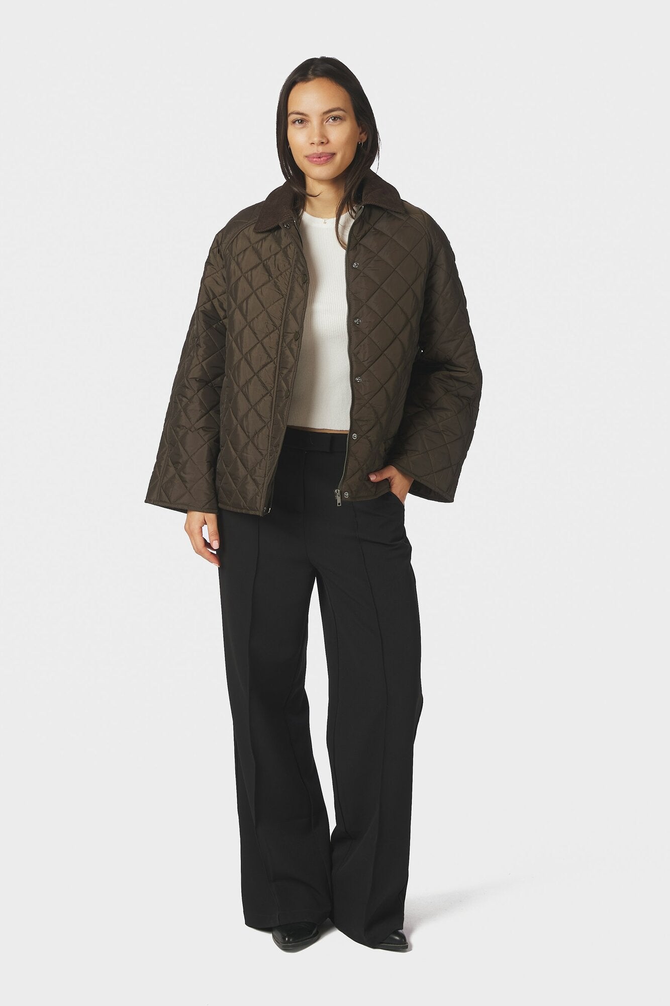 Iva quiltet jakke – Khaki